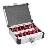 HOLZMANN Oberfräsersatz 12tlg Profi Fräsersatz Oberfräser Fräser Schaftfräse 8mm