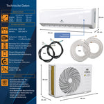 Split Klimaanlage Klimagerät Inverter Heizfunktion Luft 12000 BTU