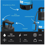 Güde Schmutzwasserpumpe Schmutzwasser Pumpe GS4002P 7500 l/h Tauchpumpe 94630