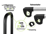 Eufab Rahmenhalter verstellbar kurz 27cm Ø25+30mm abschließbar Fahrradträger 11247