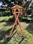 XL Vogelhaus Vogelfutterhaus Vogelstation Vogelhäuschen Holz Sechseck + Ständer