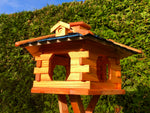 DARLUX Vogelhaus Vogel Futter Futterstelle Vogelstation Vogelvilla Holz Haus XL