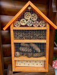DARLUX Insektenhotel Wildbienen-Nisthilfe Insektenhaus Brutkasten Holz Braun L