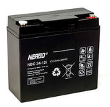 Batterie Bleiakku Akku Auto Motorrad NERBO NBC 24-12 12V/24Ah Wartungsfrei